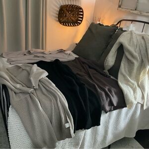 SHEIN Black and Cream Cardigan Sweater